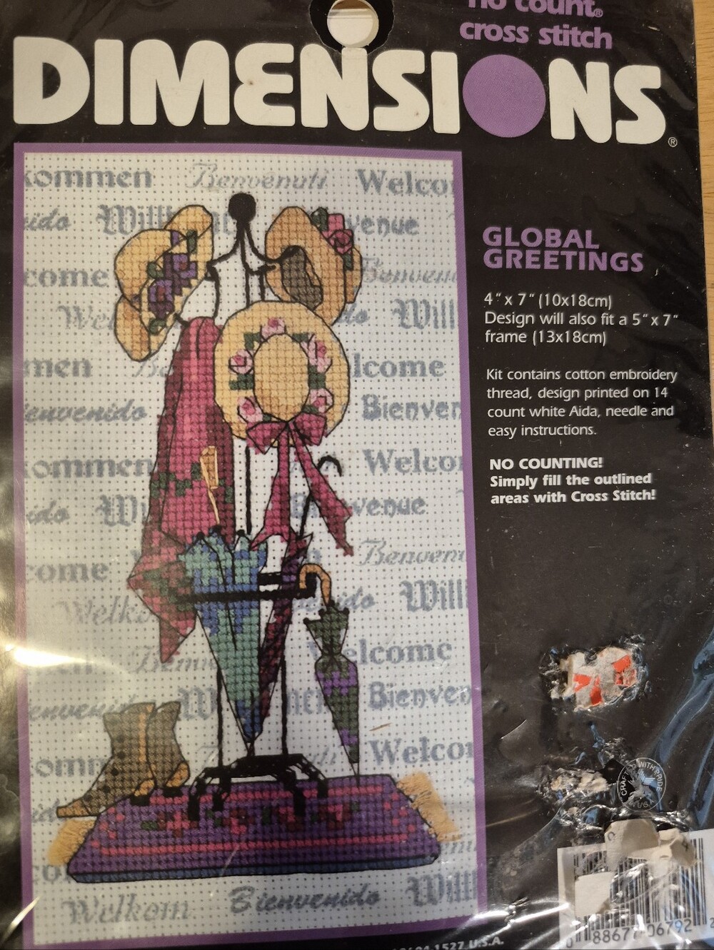 Dimensions Global Greetings -No Count Cross Stitch